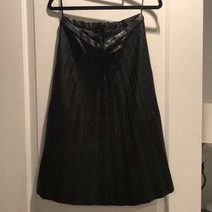 J Crew Pleated faux leather skirt, like new